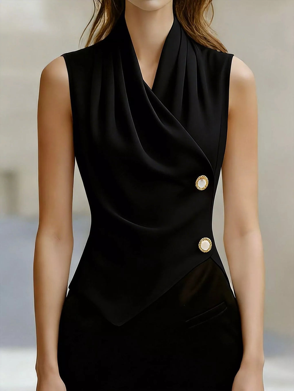 Draped Asymmetrical Tank Top
