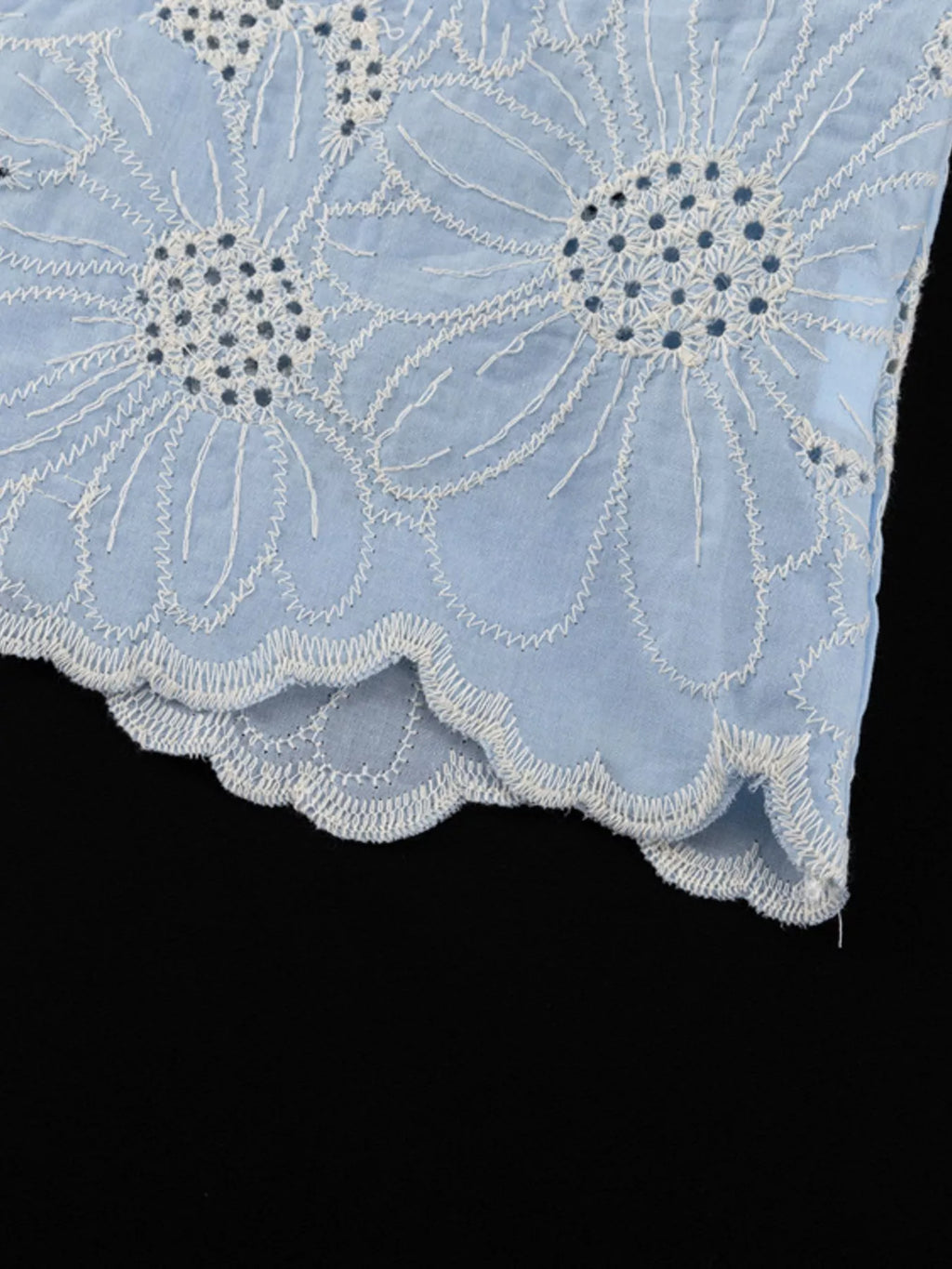 Embroidered Flounce Sleeve Blouse