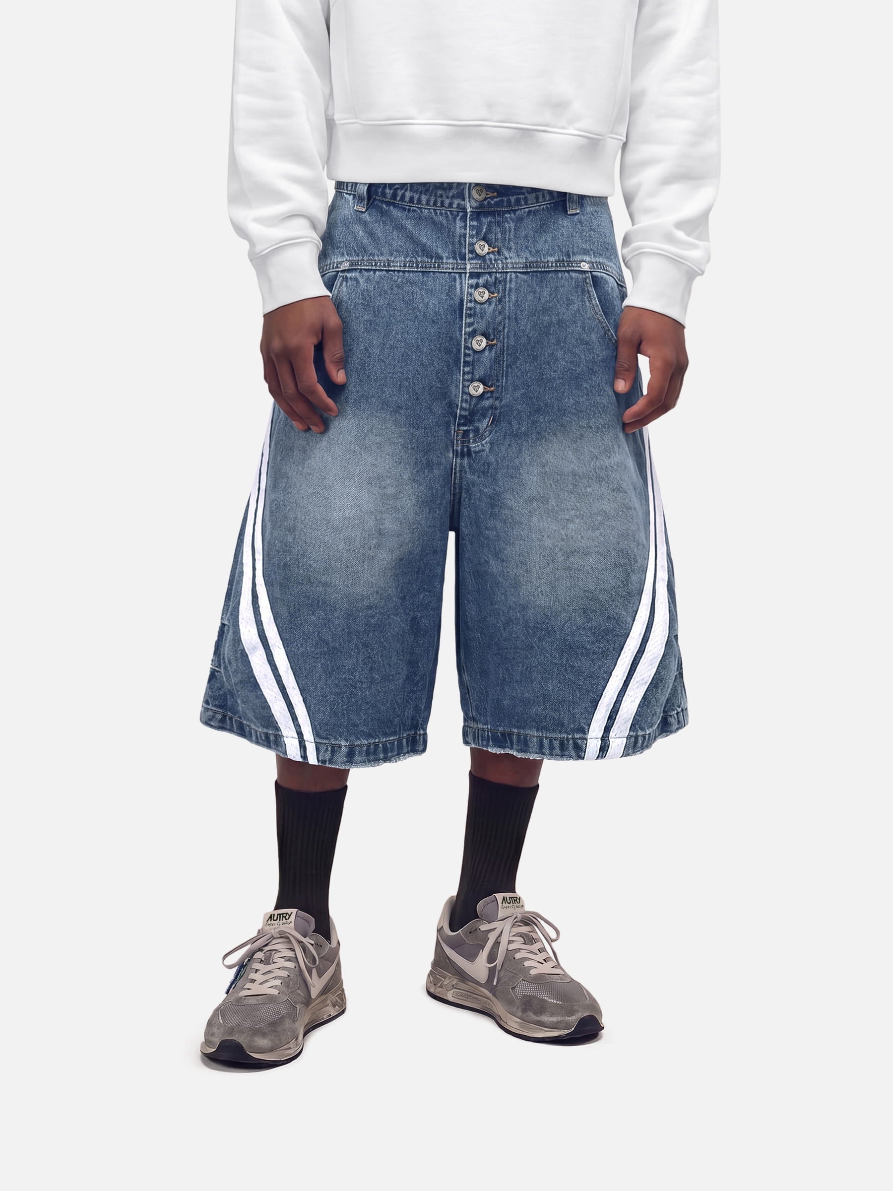 Aelfric Eden Washed Stripe Panel Jorts