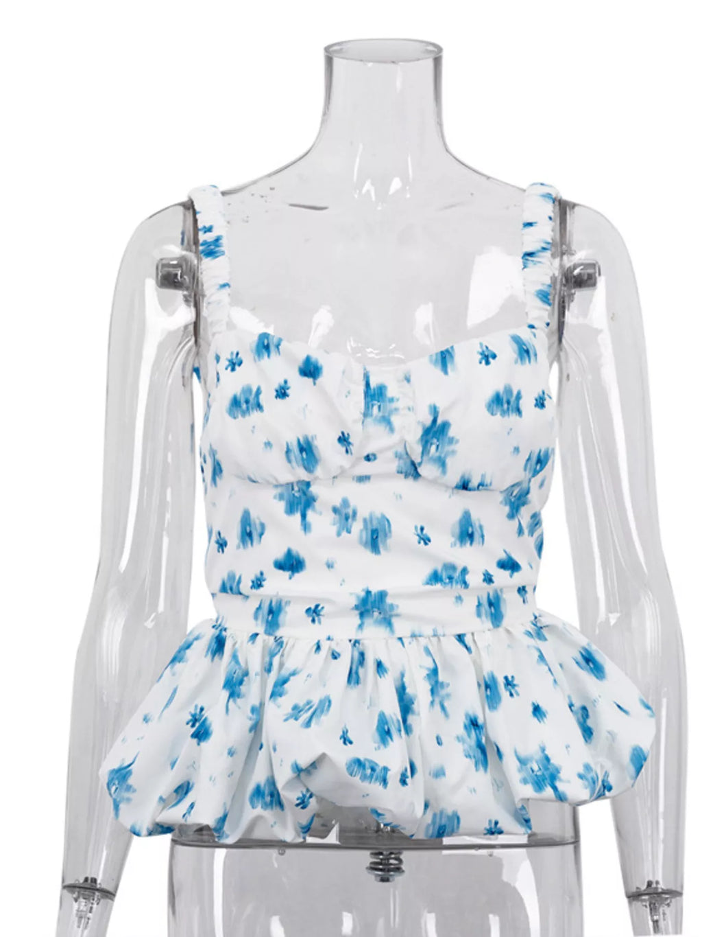 Floral Print Ruffle Hem Tank