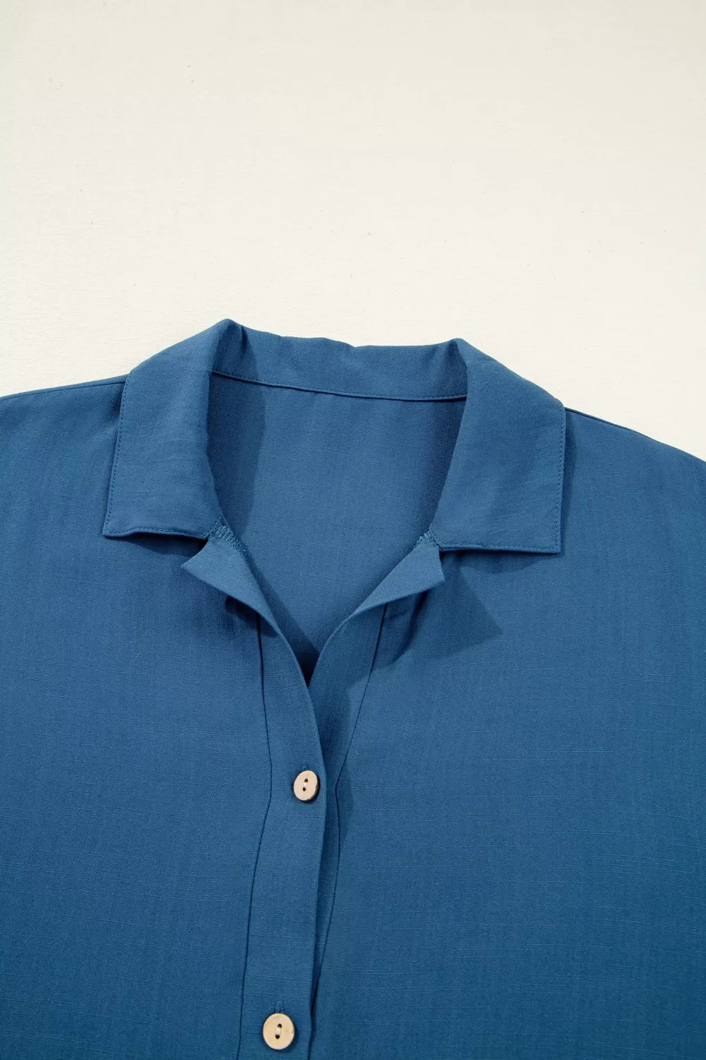 Button Detail Flounce Sleeve Blouse