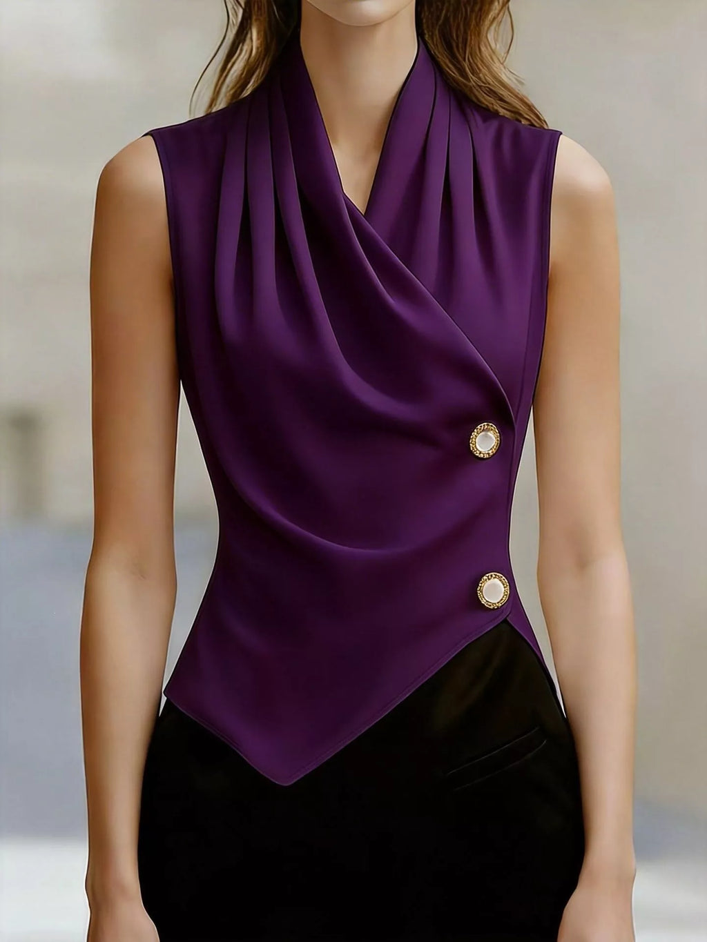 Draped Asymmetrical Tank Top