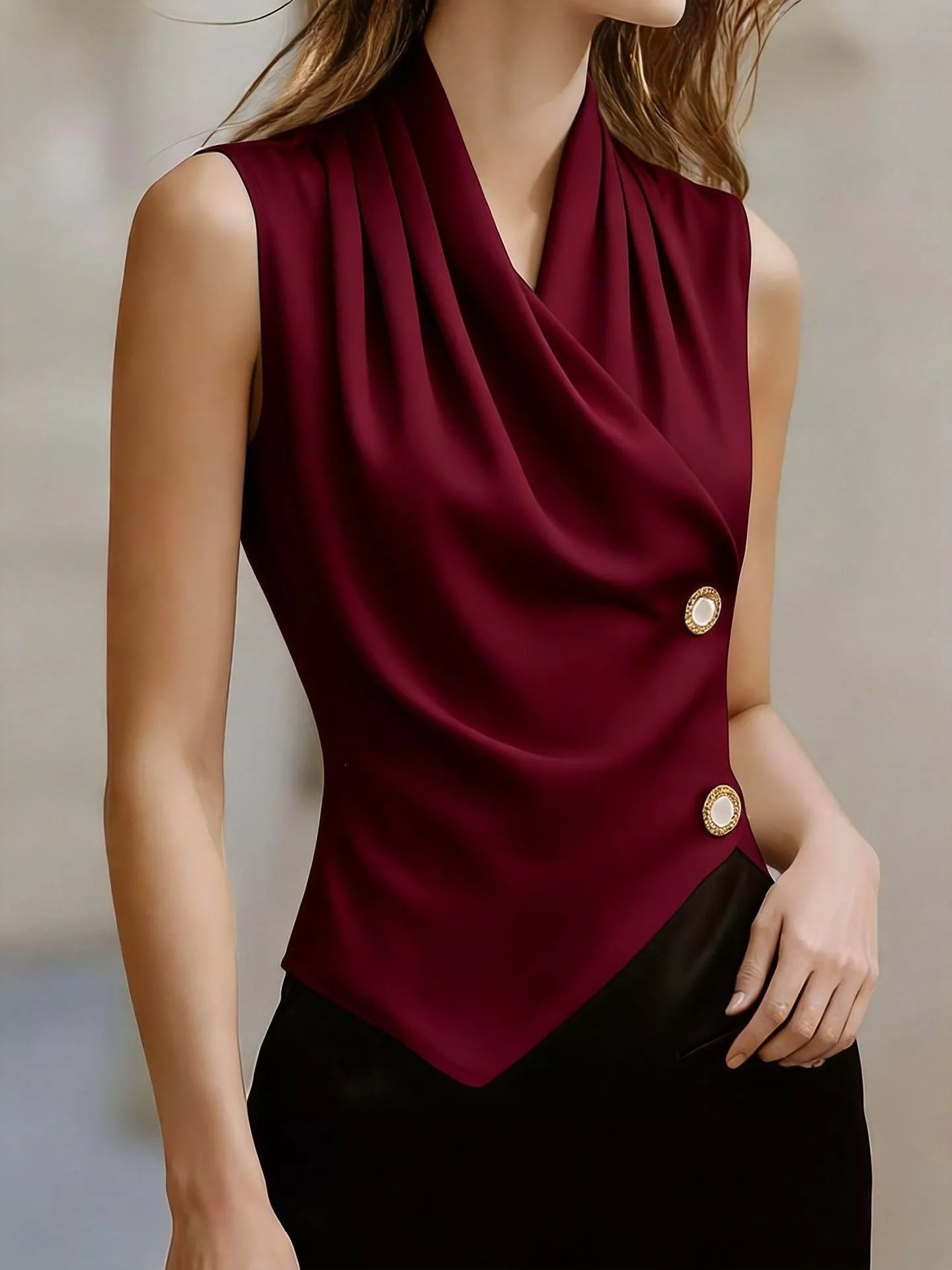 Draped Asymmetrical Tank Top