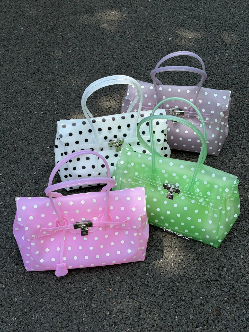 Girly Polka Dots Jelly Tote Shoulder Bag
