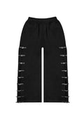 CRUSH BUCKLE OVERSIZED SWEATPANTS BLACK