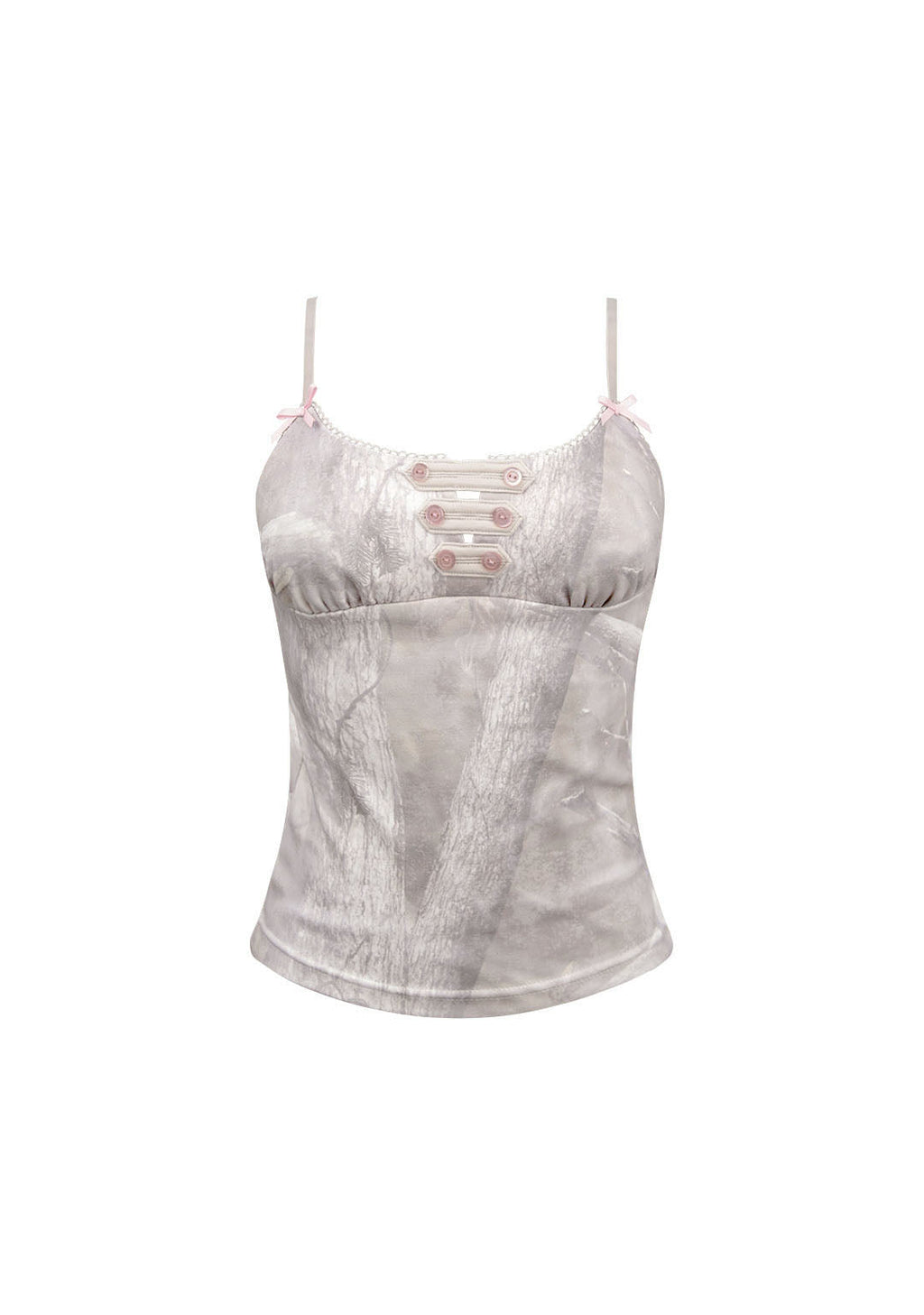 COMMAND FITTED CAMI TOP WASHED TREE CAMO