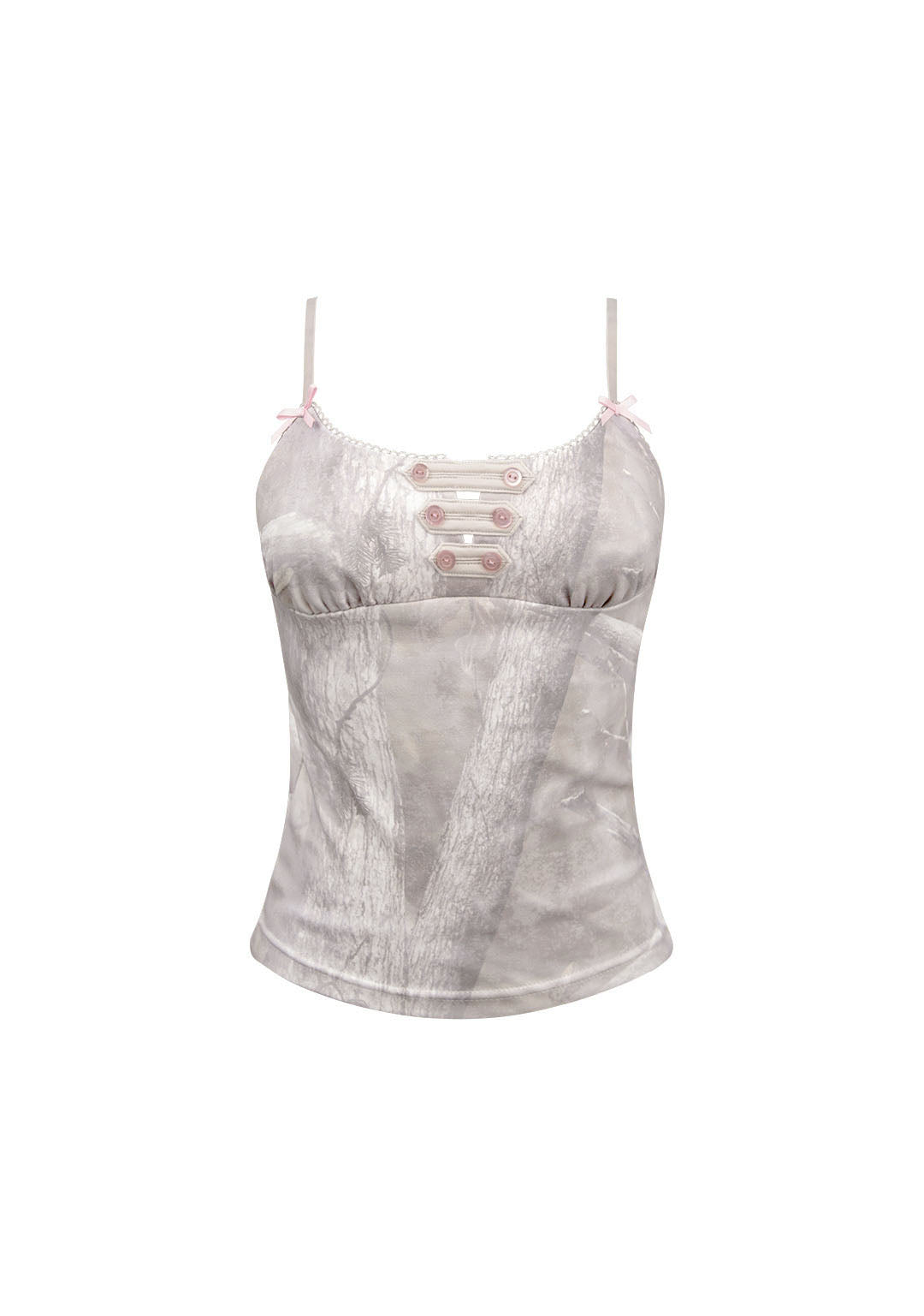 COMMAND FITTED CAMI TOP WASHED TREE CAMO