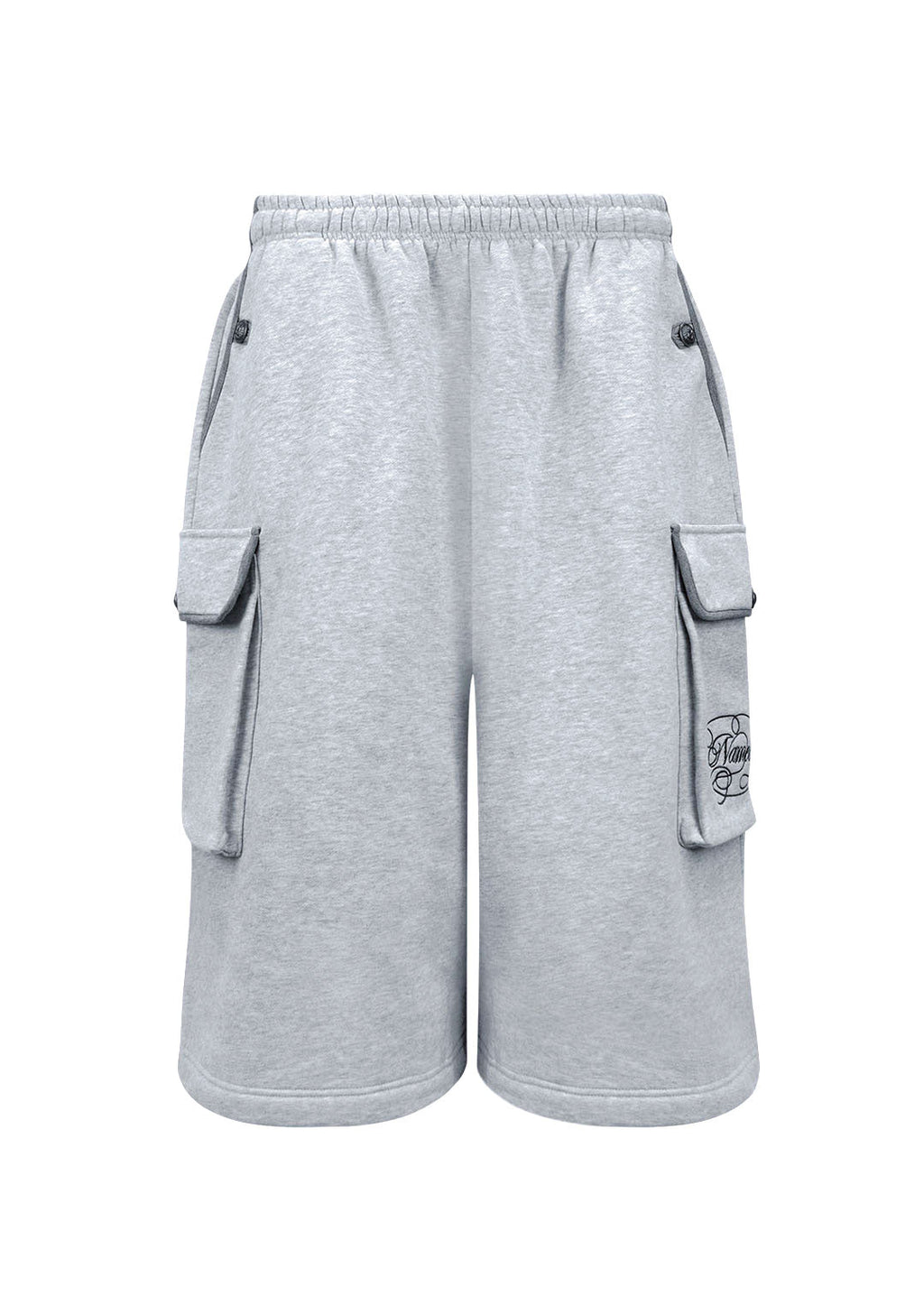 COMMAND OVERSIZED CARGO SWEATSHORTS GREY MARL