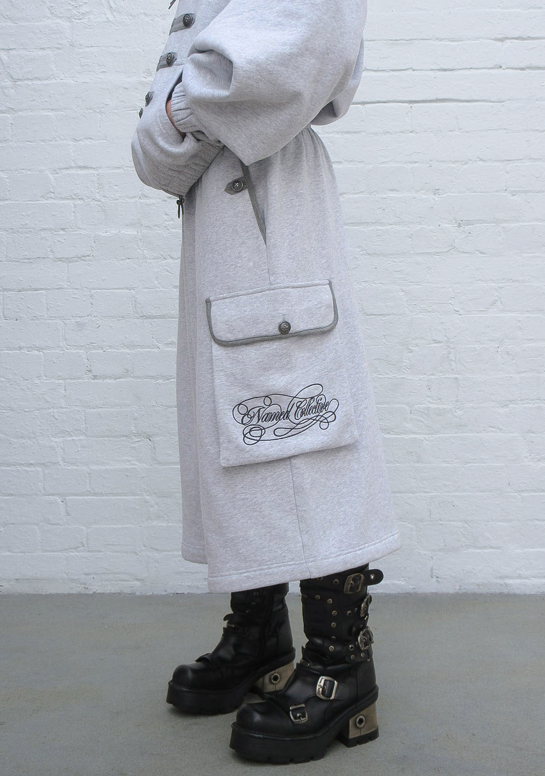 COMMAND OVERSIZED CARGO SWEATSHORTS GREY MARL
