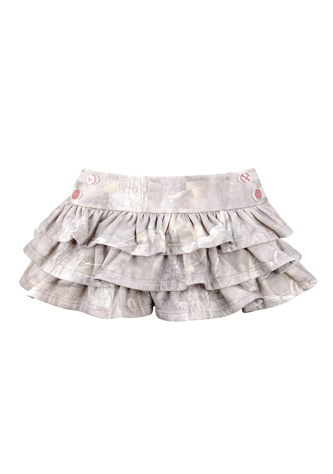 COMMAND RUFFLE MICRO SKIRT WASHED TREE CAMO