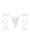 EDGE STUDDED THONG BIKINI BOTTOMS WHITE