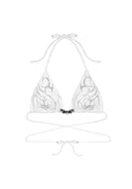 EDGE STUDDED TRIANGLE BIKINI TOP WHITE