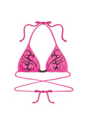 EDGE RHINESTONE TRIANGLE BIKINI TOP HOT PINK
