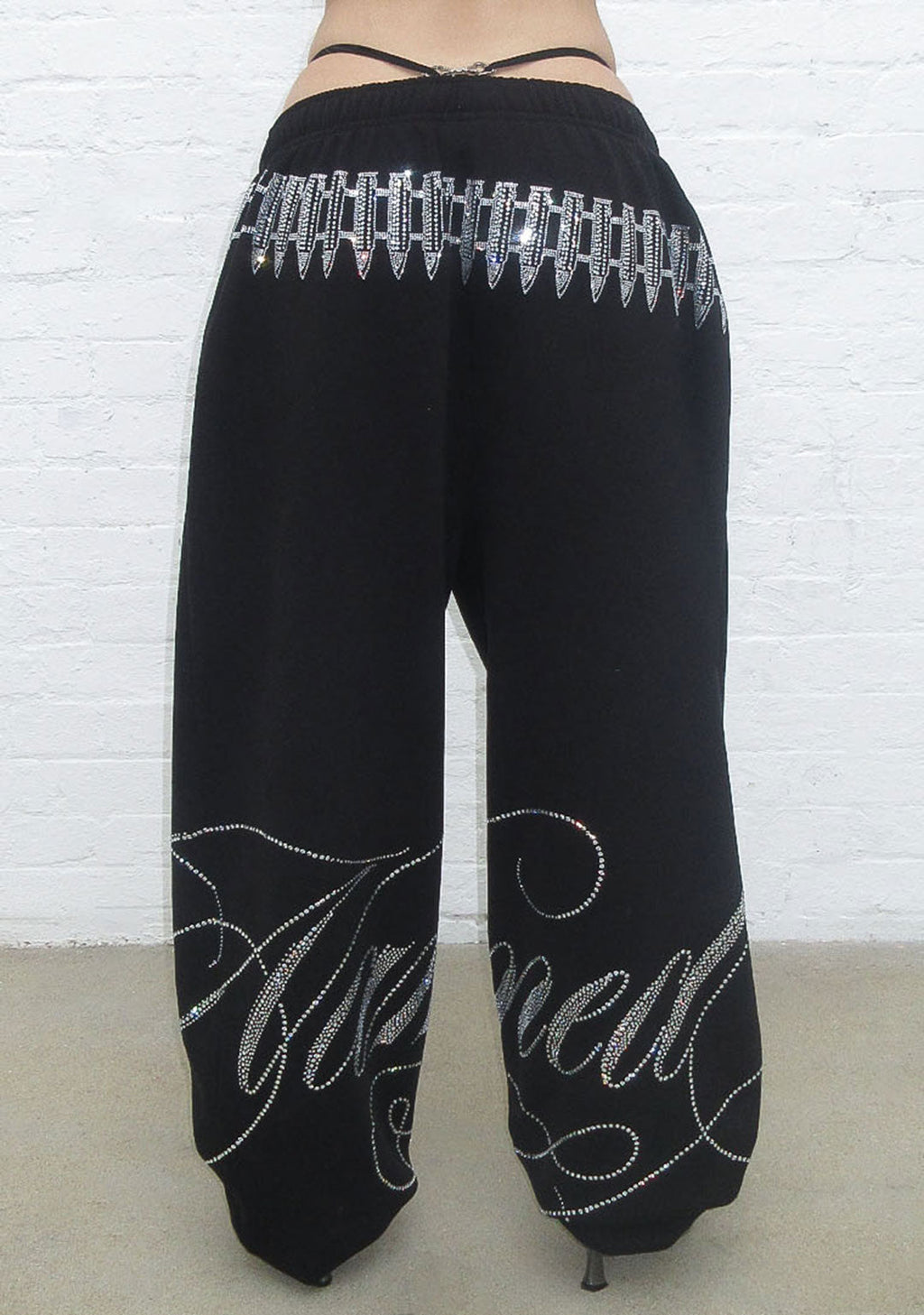 ENEMY RHINESTONE SWEATPANTS BLACK