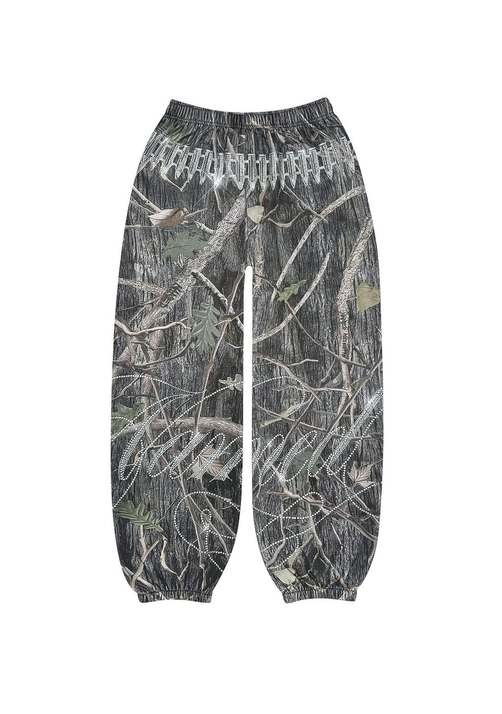 ENEMY RHINESTONE SWEATPANTS TREE CAMO