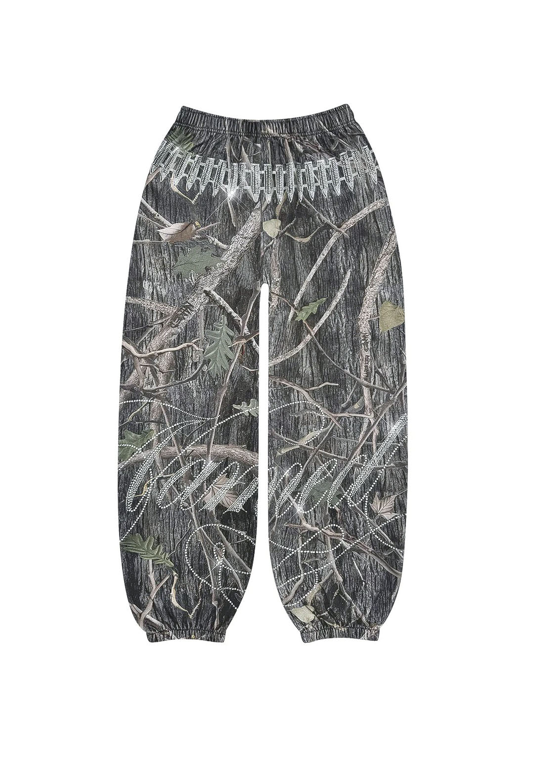 ENEMY RHINESTONE SWEATPANTS TREE CAMO