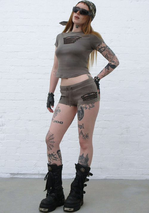 ENIGMA MILITARY MICRO RACER SHORTS WASHED ARMY GREEN