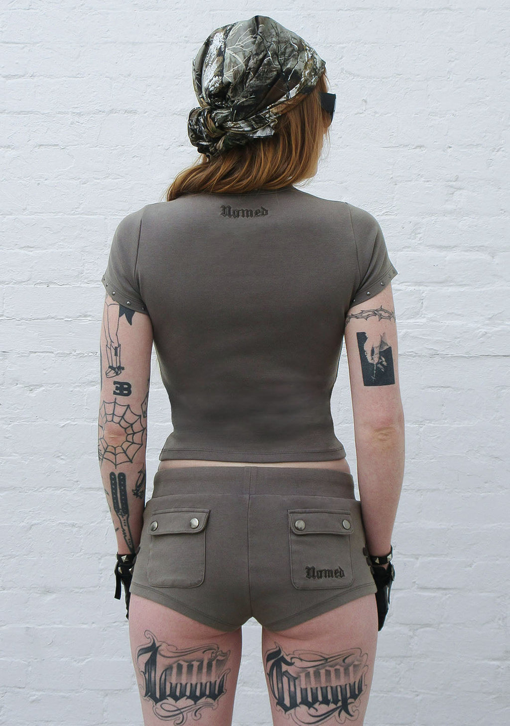 ENIGMA MILITARY SCULPT BABY TEE WASHED ARMY GREEN