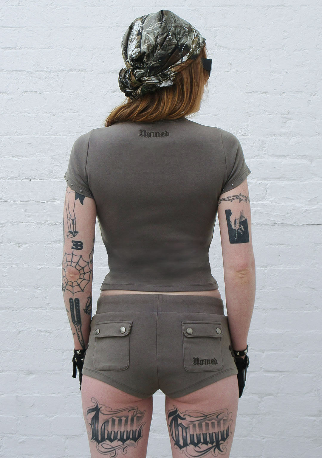 ENIGMA MILITARY SCULPT BABY TEE WASHED ARMY GREEN
