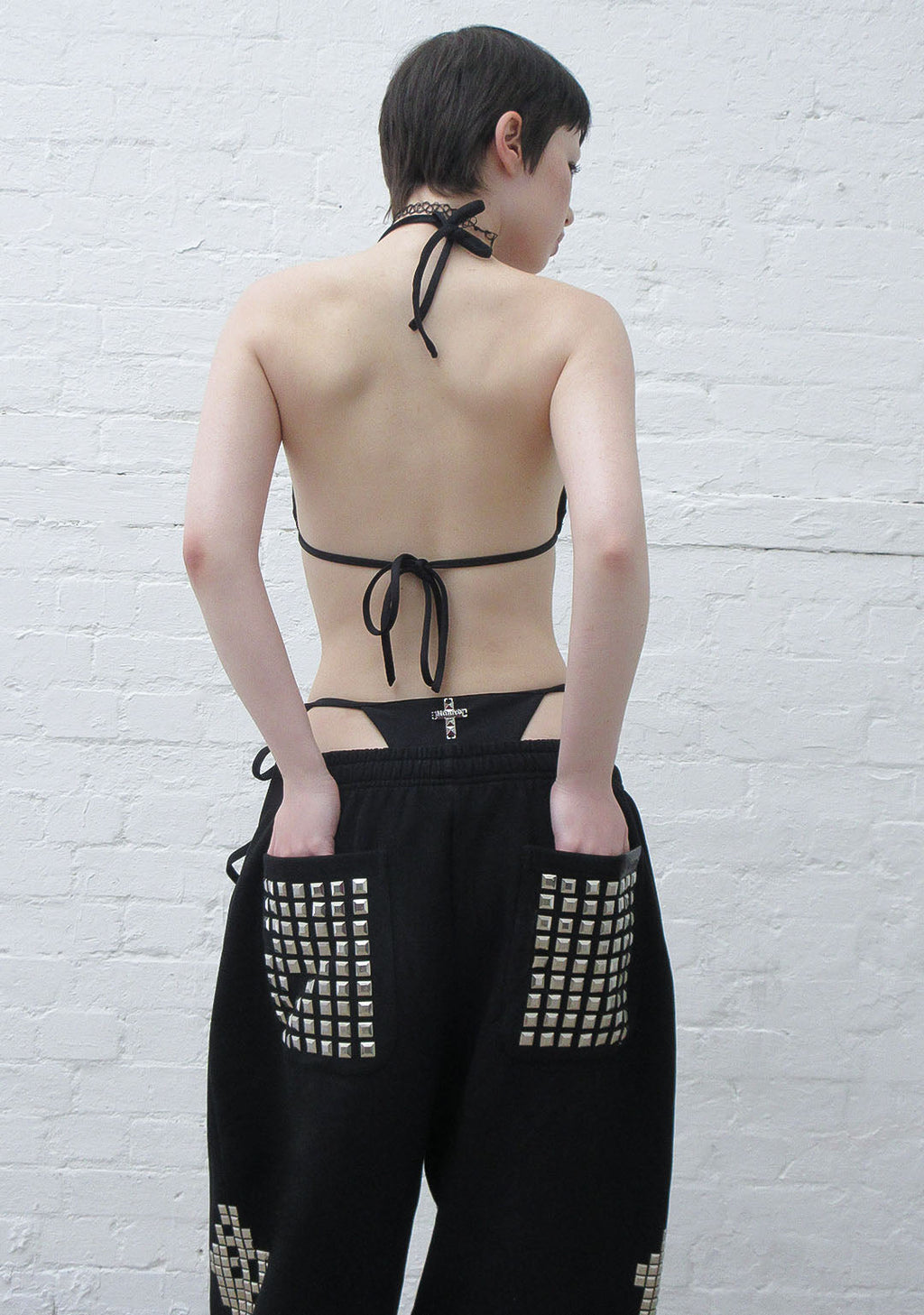 FAITHFUL STUDDED OVERSIZED SWEATPANTS BLACK