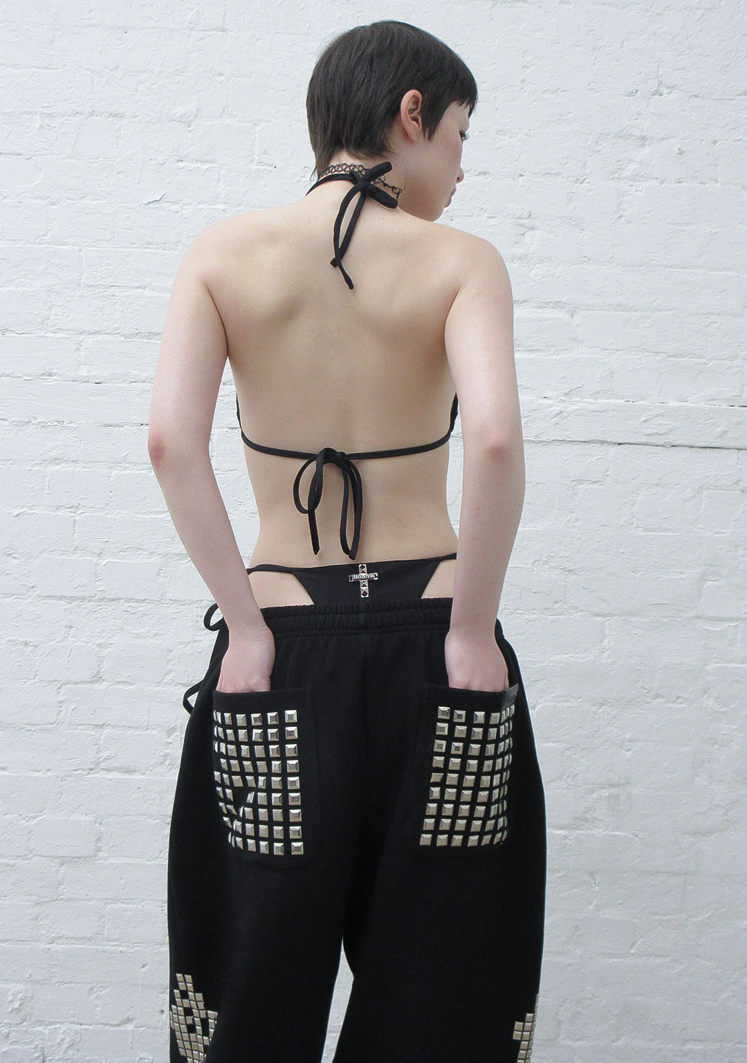 FAITHFUL STUDDED OVERSIZED SWEATPANTS BLACK