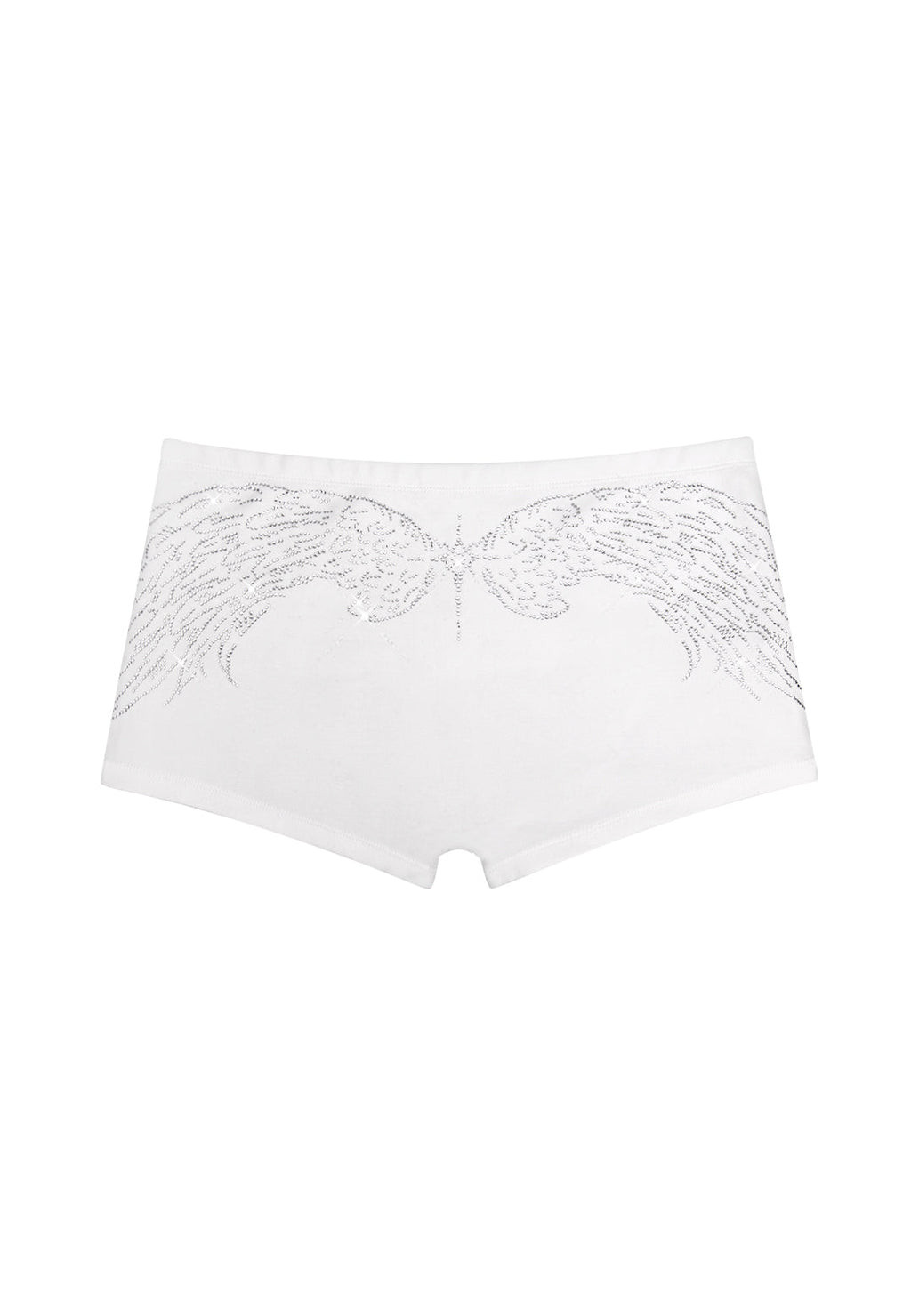 FALLEN RHINESTONE MICRO HOTPANT SHORTS WHITE