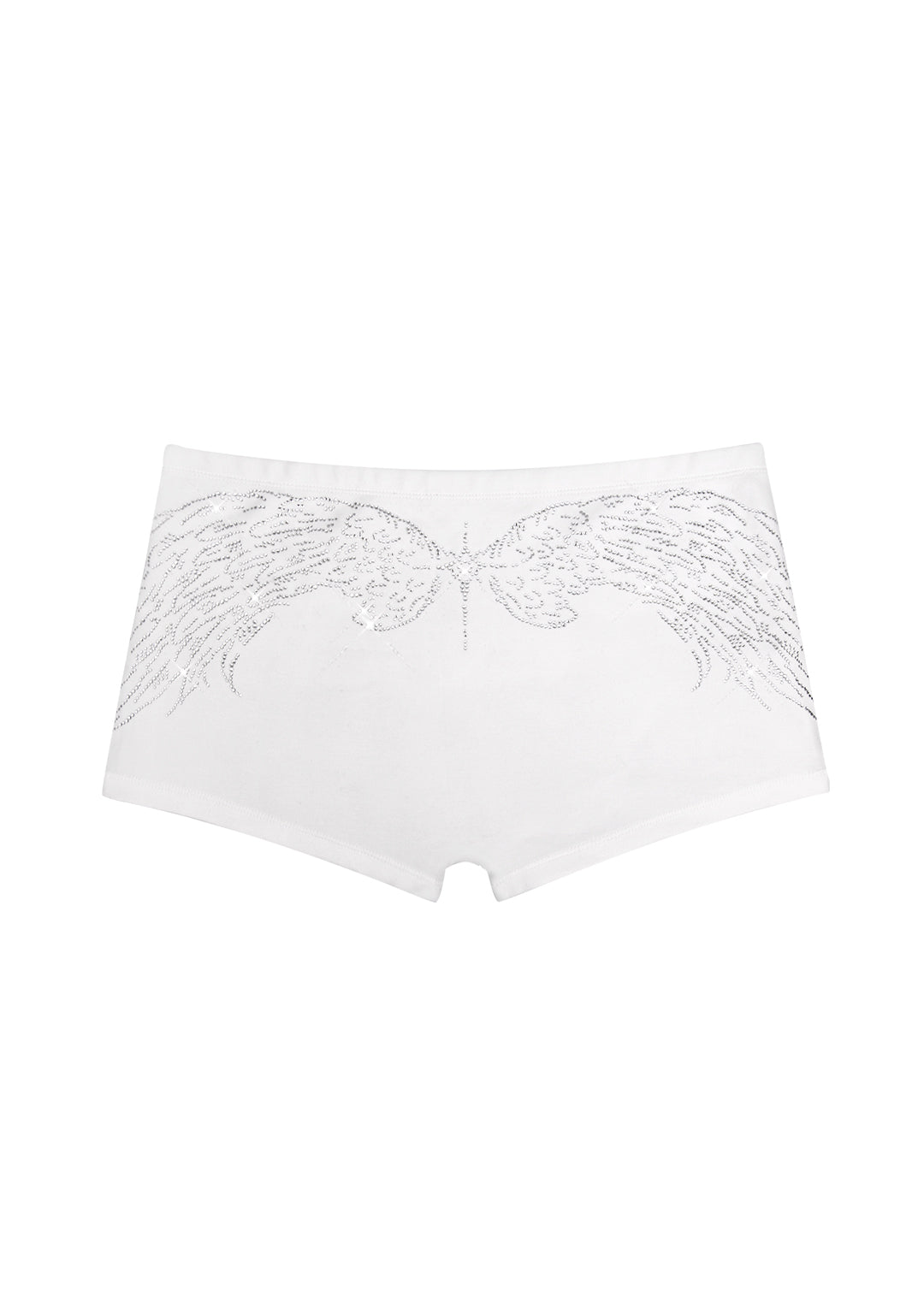 FALLEN RHINESTONE MICRO HOTPANT SHORTS WHITE