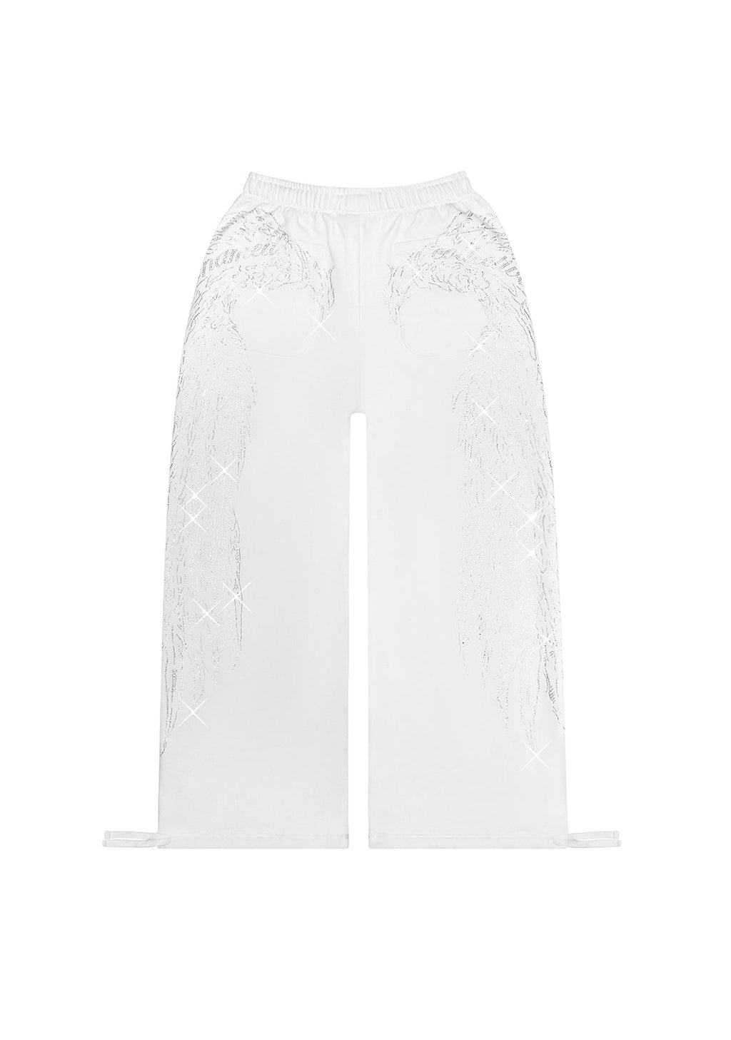 FALLEN RHINESTONE OVERSIZED SWEATPANTS WHITE