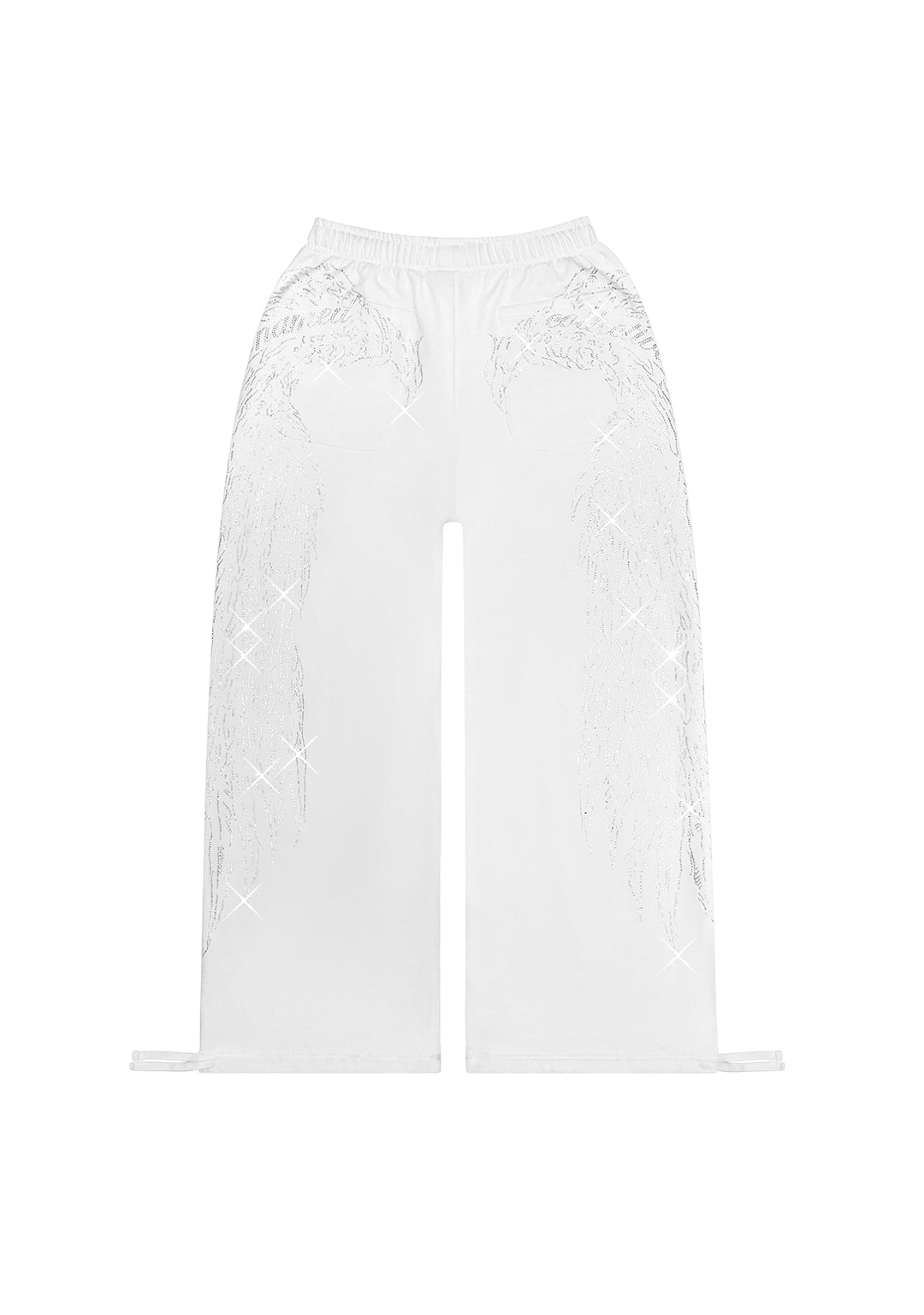 FALLEN RHINESTONE OVERSIZED SWEATPANTS WHITE