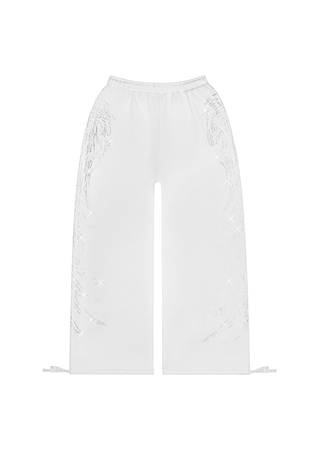 FALLEN RHINESTONE OVERSIZED SWEATPANTS WHITE