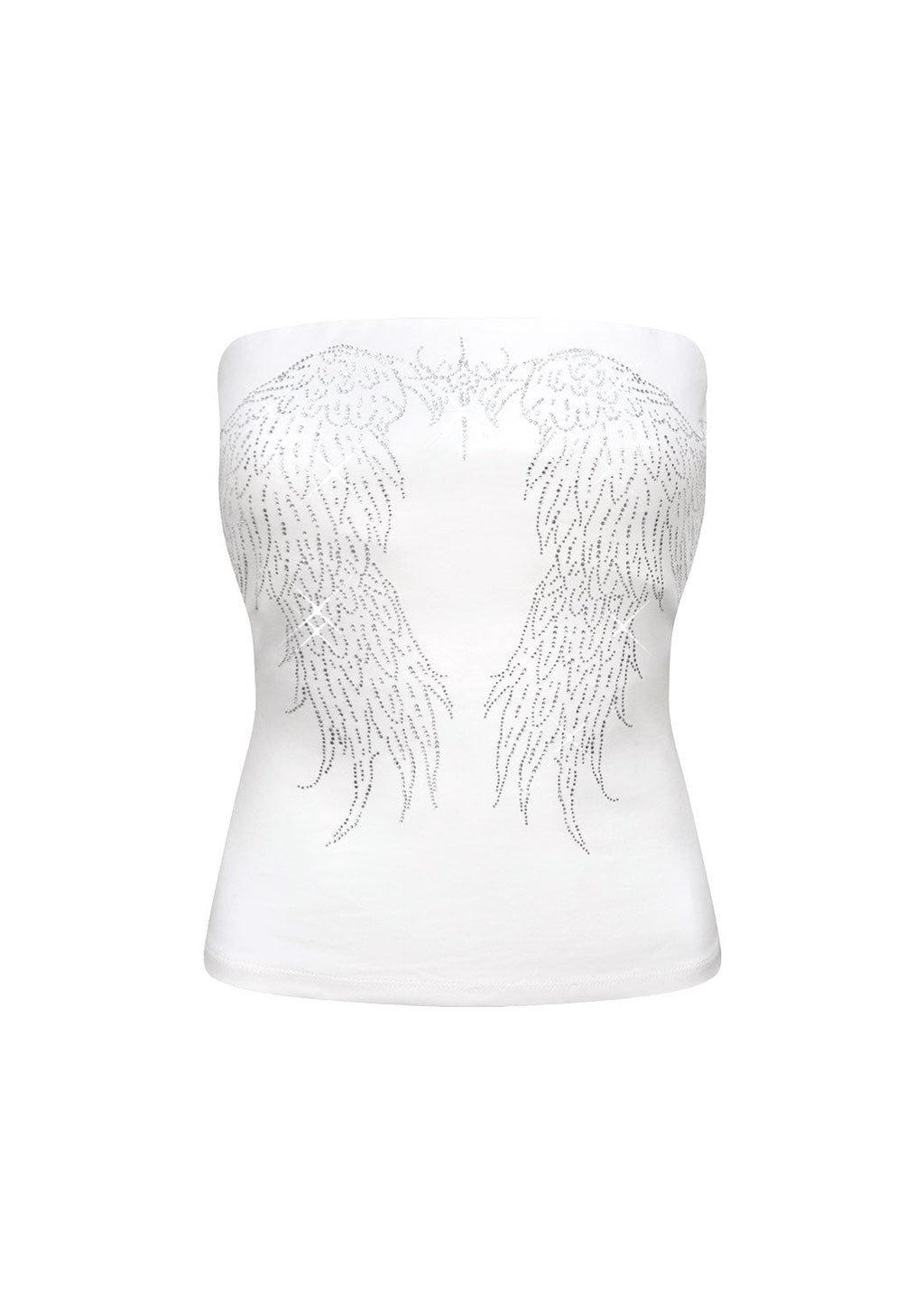 FALLEN RHINESTONE TUBE TOP WHITE