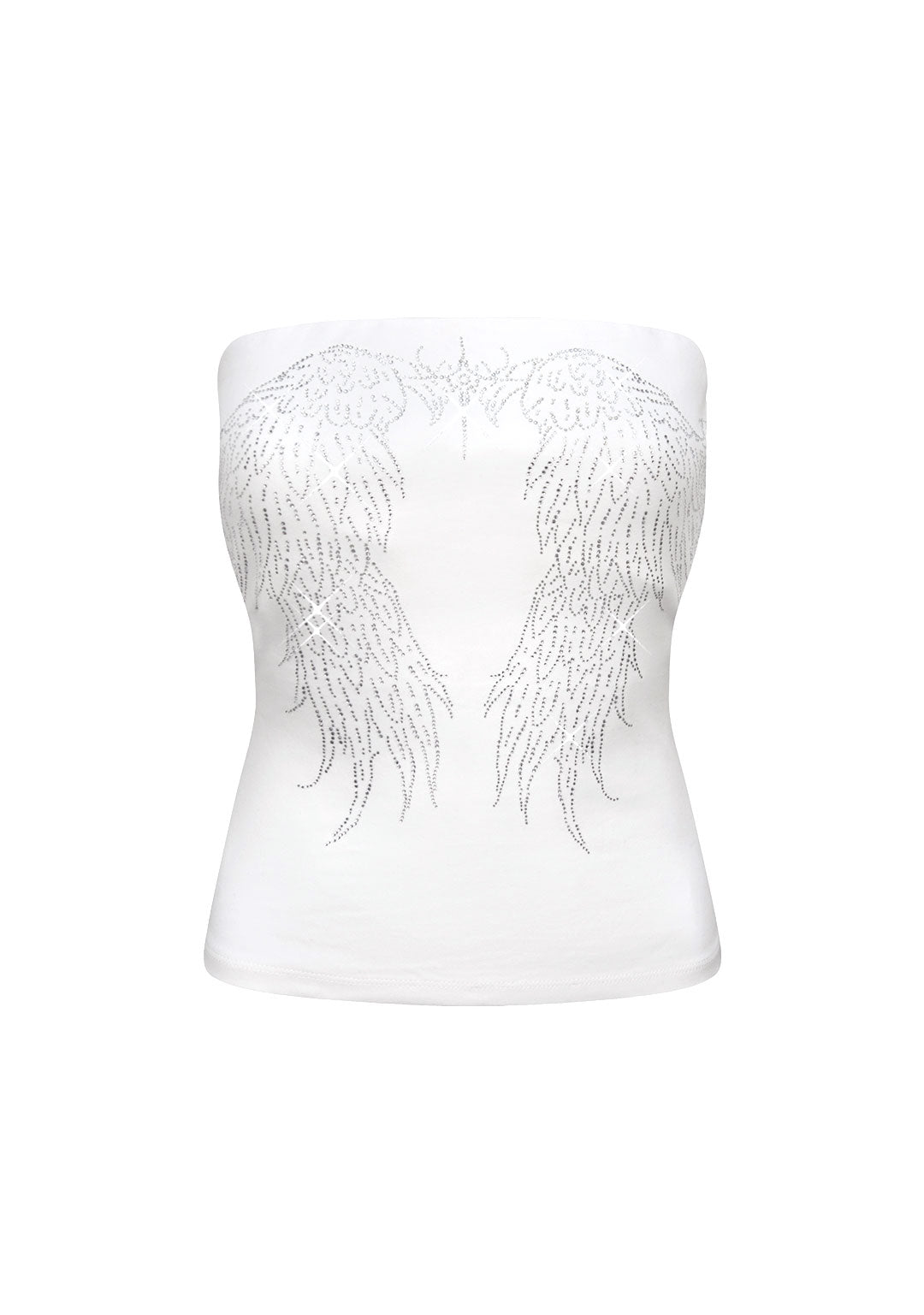 FALLEN RHINESTONE TUBE TOP WHITE