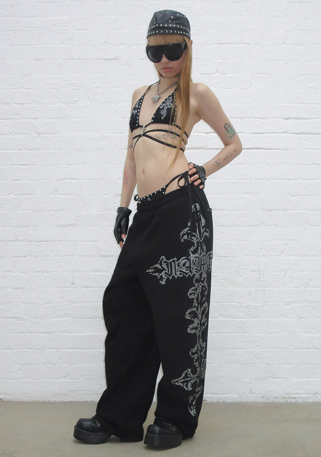 FERAL STUDDED BIKINI BOTTOMS BLACK