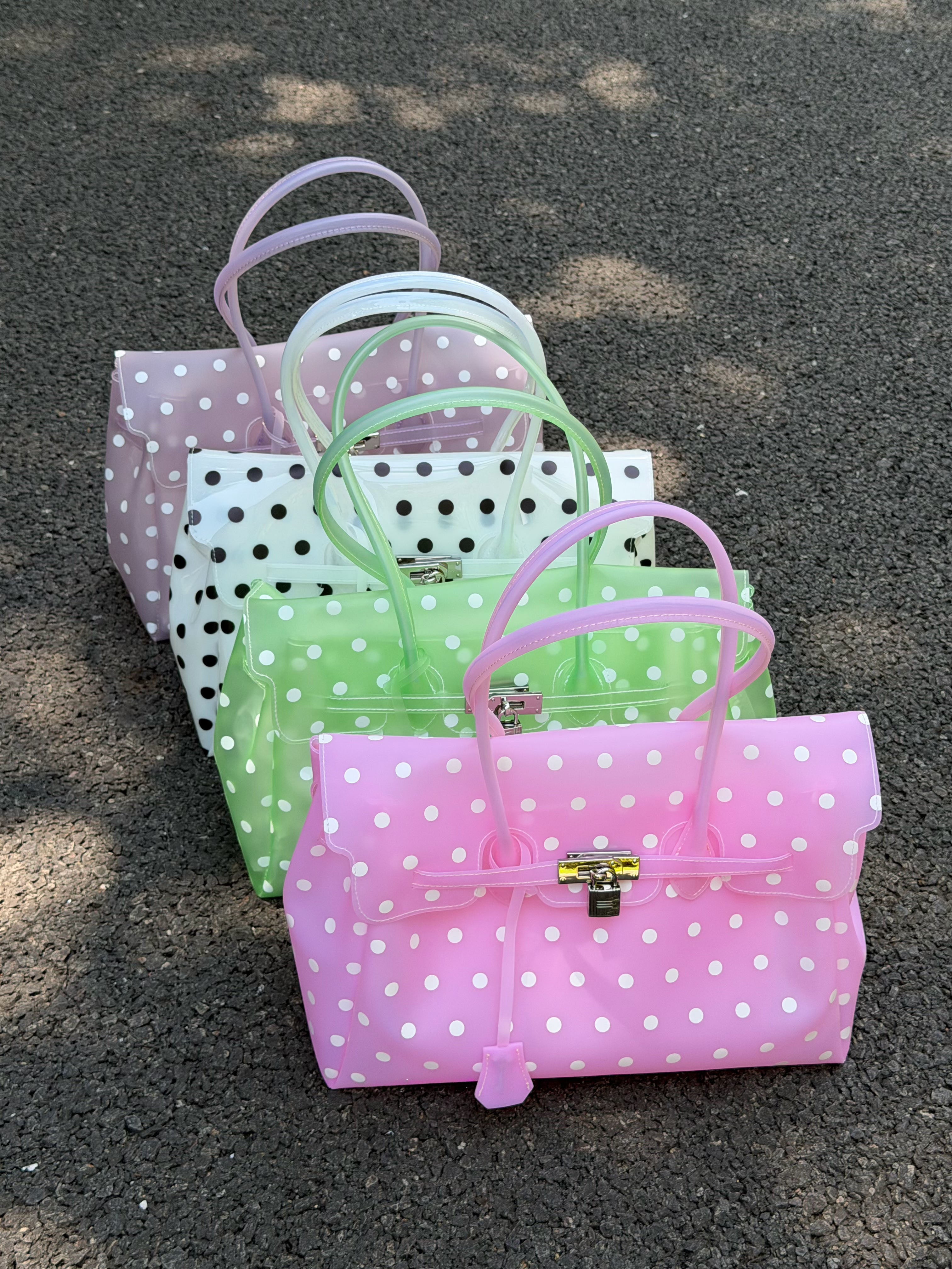 Girly Polka Dots Jelly Tote Shoulder Bag