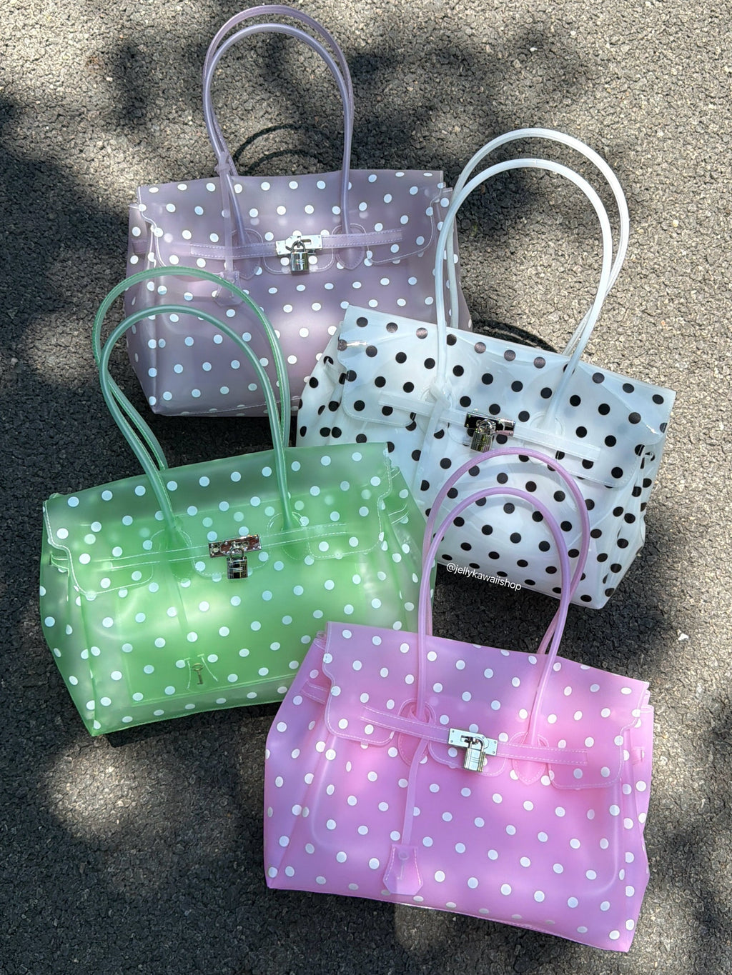 Girly Polka Dots Jelly Tote Shoulder Bag