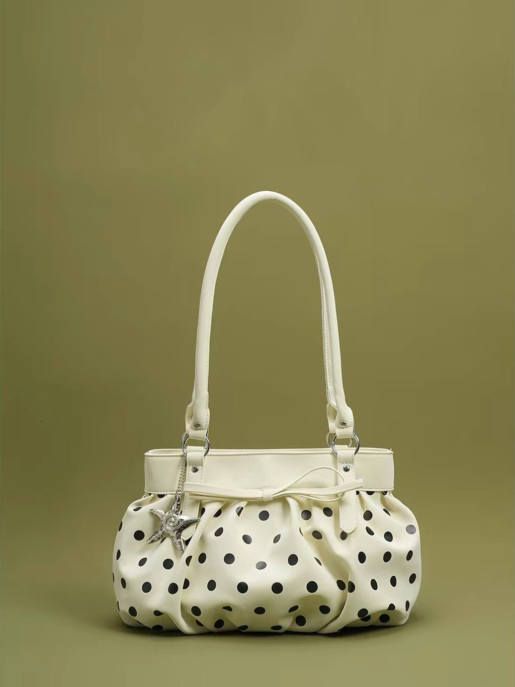 Girly Polka Dot Shoulder Bag with Starfish Charm
