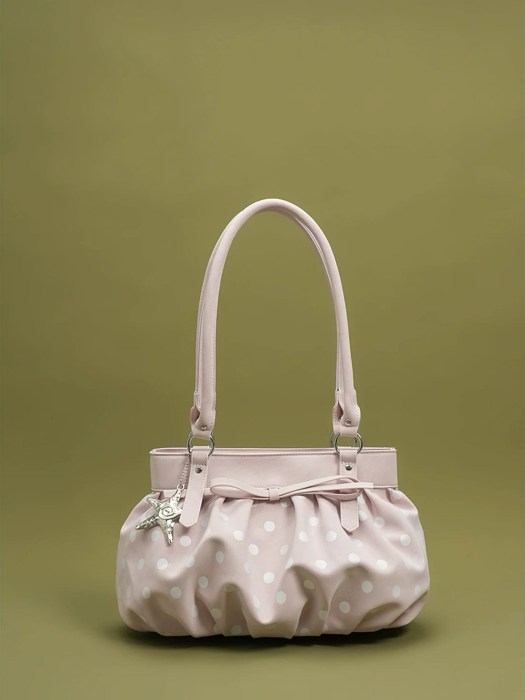 Girly Polka Dot Shoulder Bag with Starfish Charm