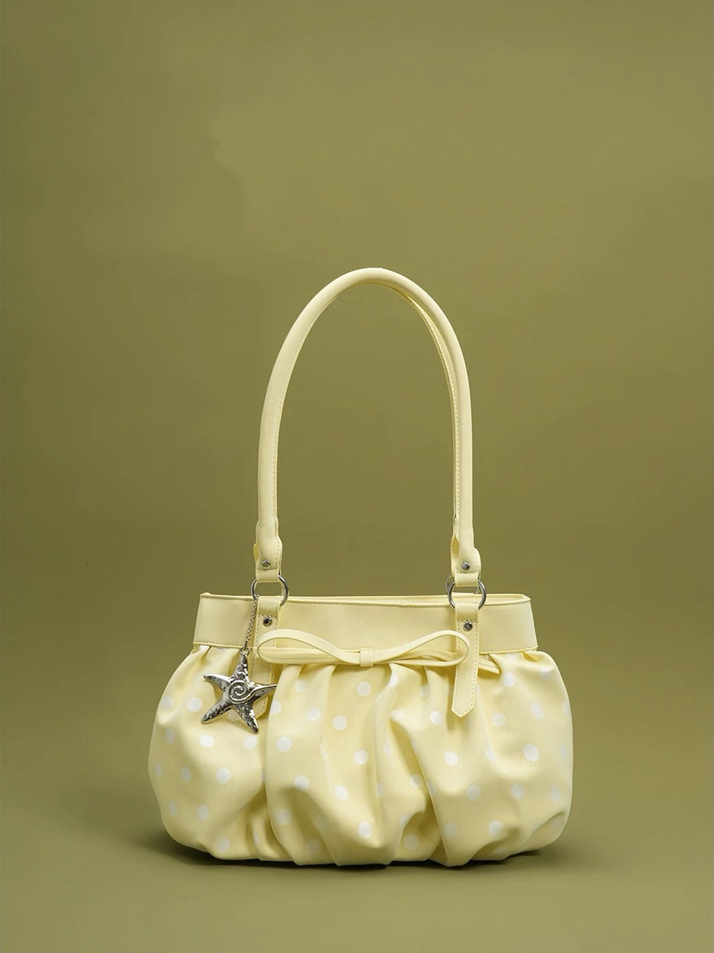 Girly Polka Dot Shoulder Bag with Starfish Charm