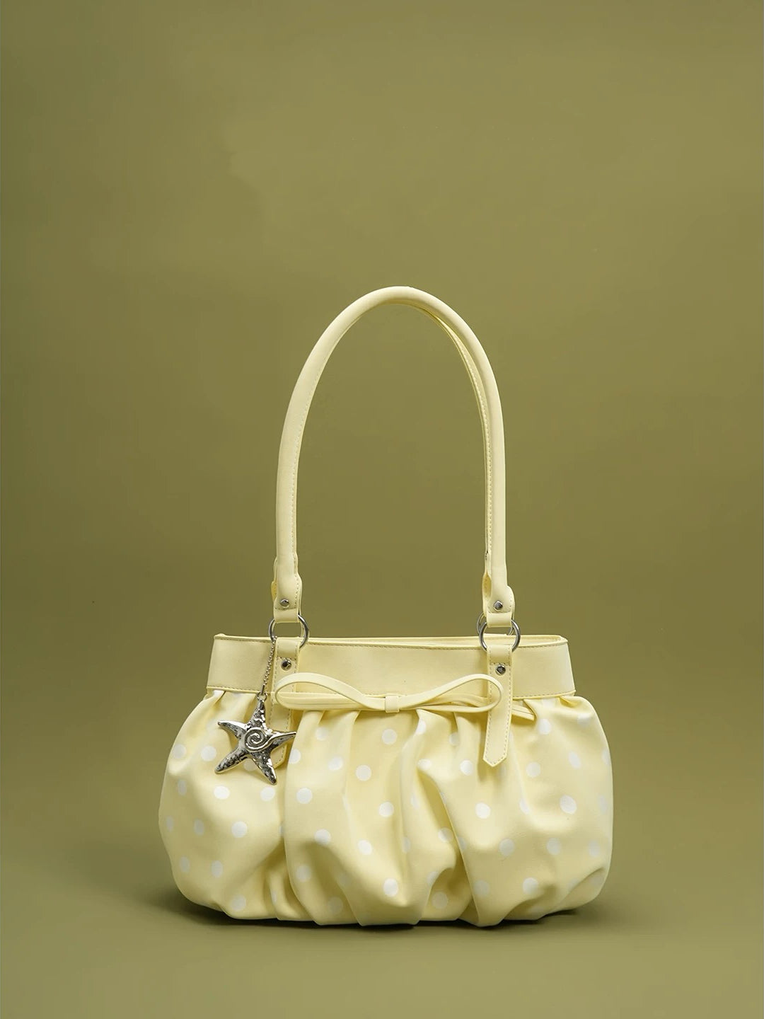 Girly Polka Dot Shoulder Bag with Starfish Charm