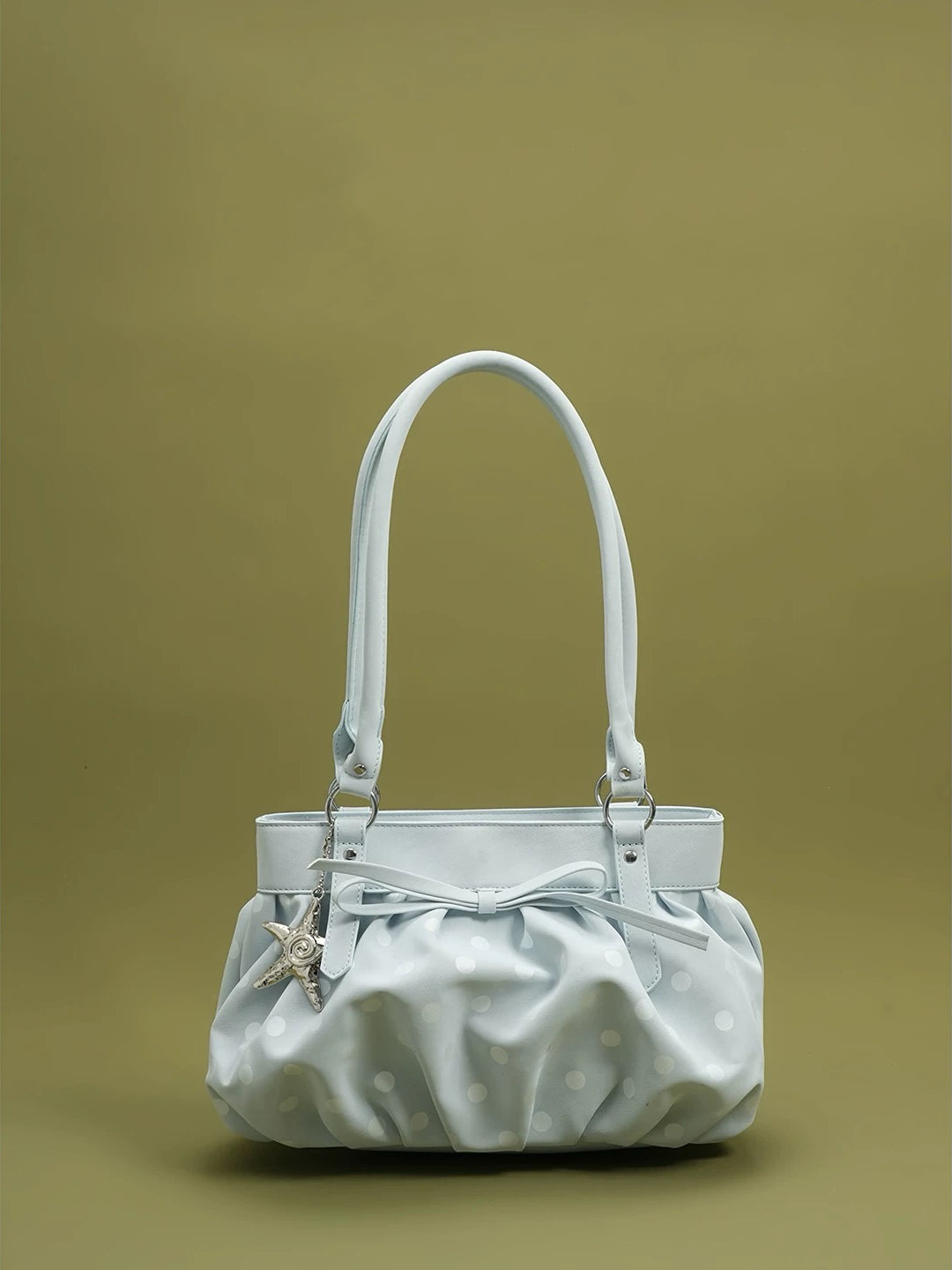 Girly Polka Dot Shoulder Bag with Starfish Charm