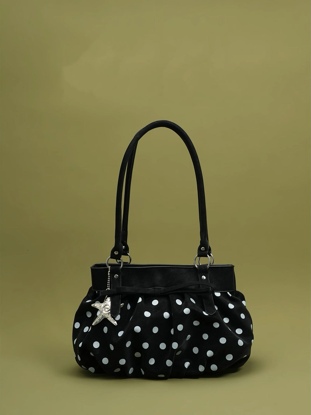 Girly Polka Dot Shoulder Bag with Starfish Charm