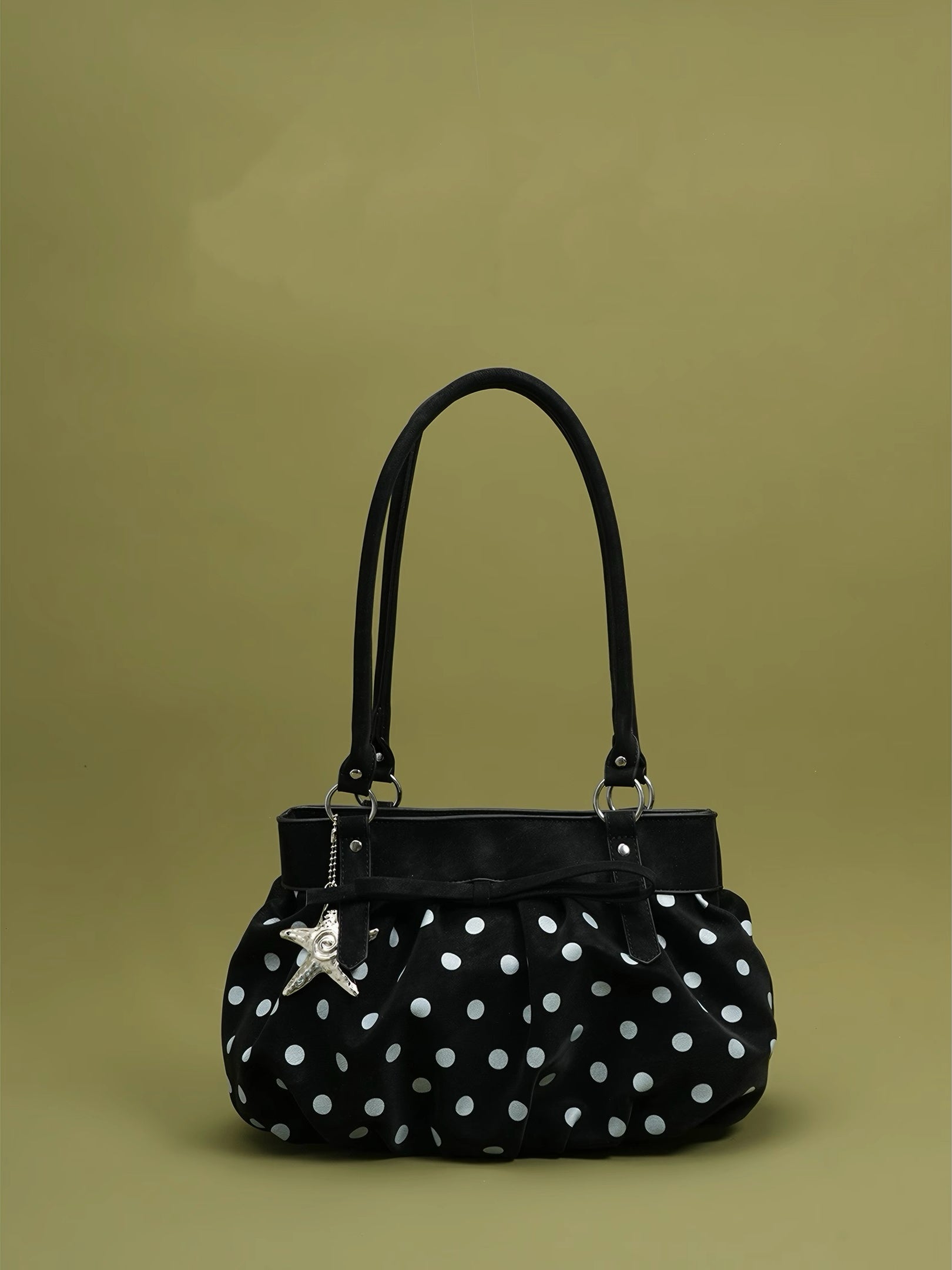 Girly Polka Dot Shoulder Bag with Starfish Charm