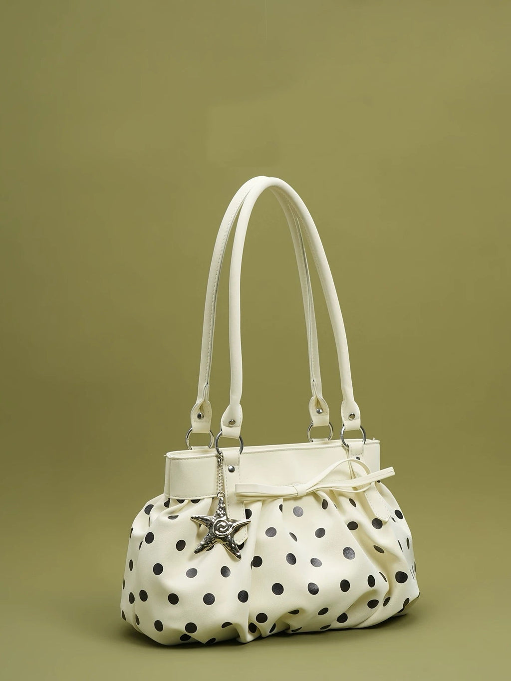 Girly Polka Dot Shoulder Bag with Starfish Charm