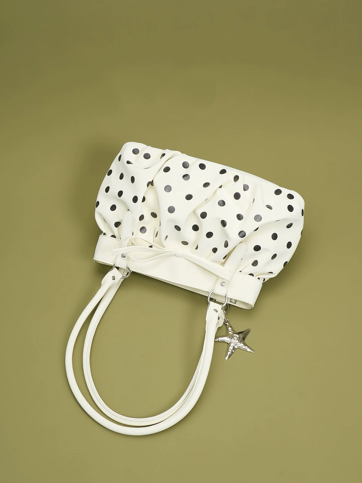 Girly Polka Dot Shoulder Bag with Starfish Charm