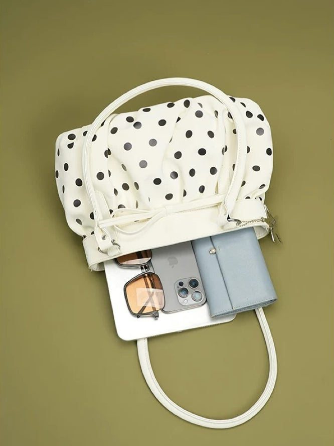 Girly Polka Dot Shoulder Bag with Starfish Charm