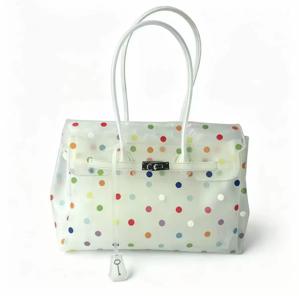Girly Polka Dots Jelly Tote Shoulder Bag