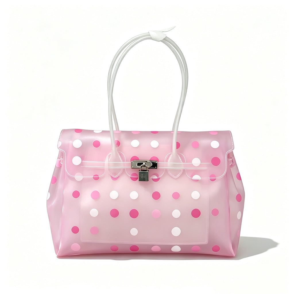 Girly Polka Dots Jelly Tote Shoulder Bag