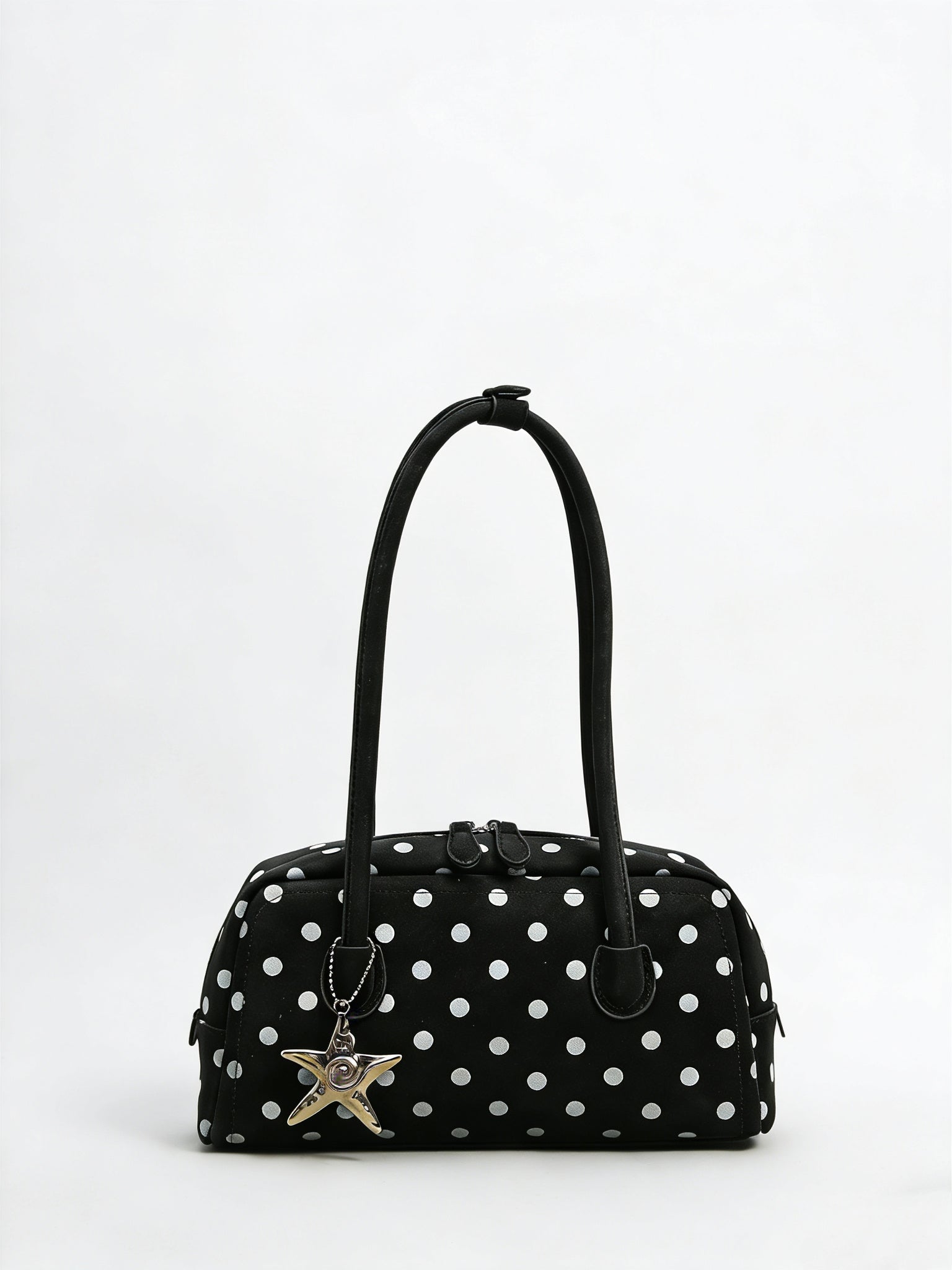 Girly Polka Dots Bag Handbags Shoulder Bag Top Handle Satchel Tote Bag with Starfish Charm