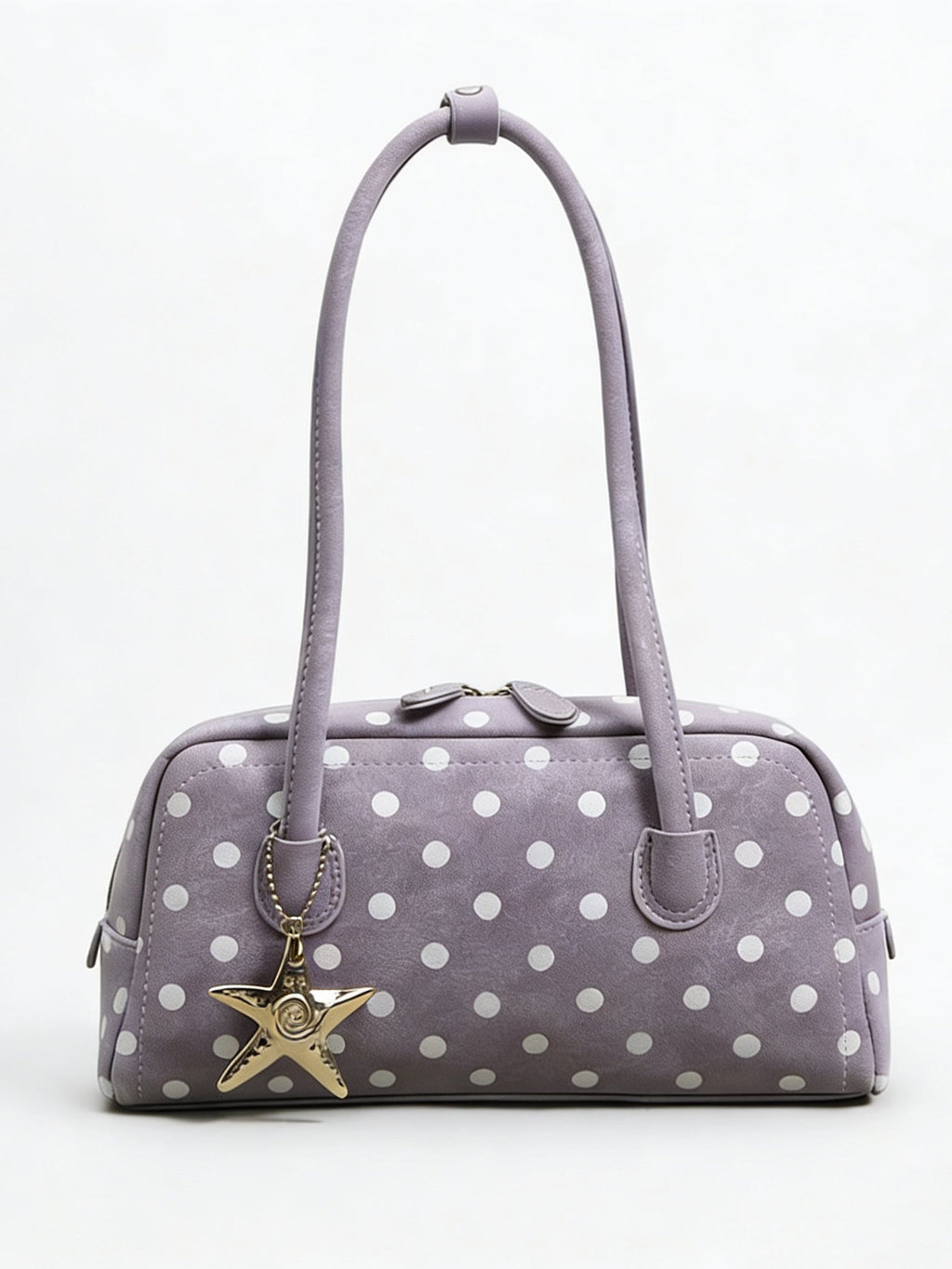 Girly Polka Dots Bag Handbags Shoulder Bag Top Handle Satchel Tote Bag with Starfish Charm