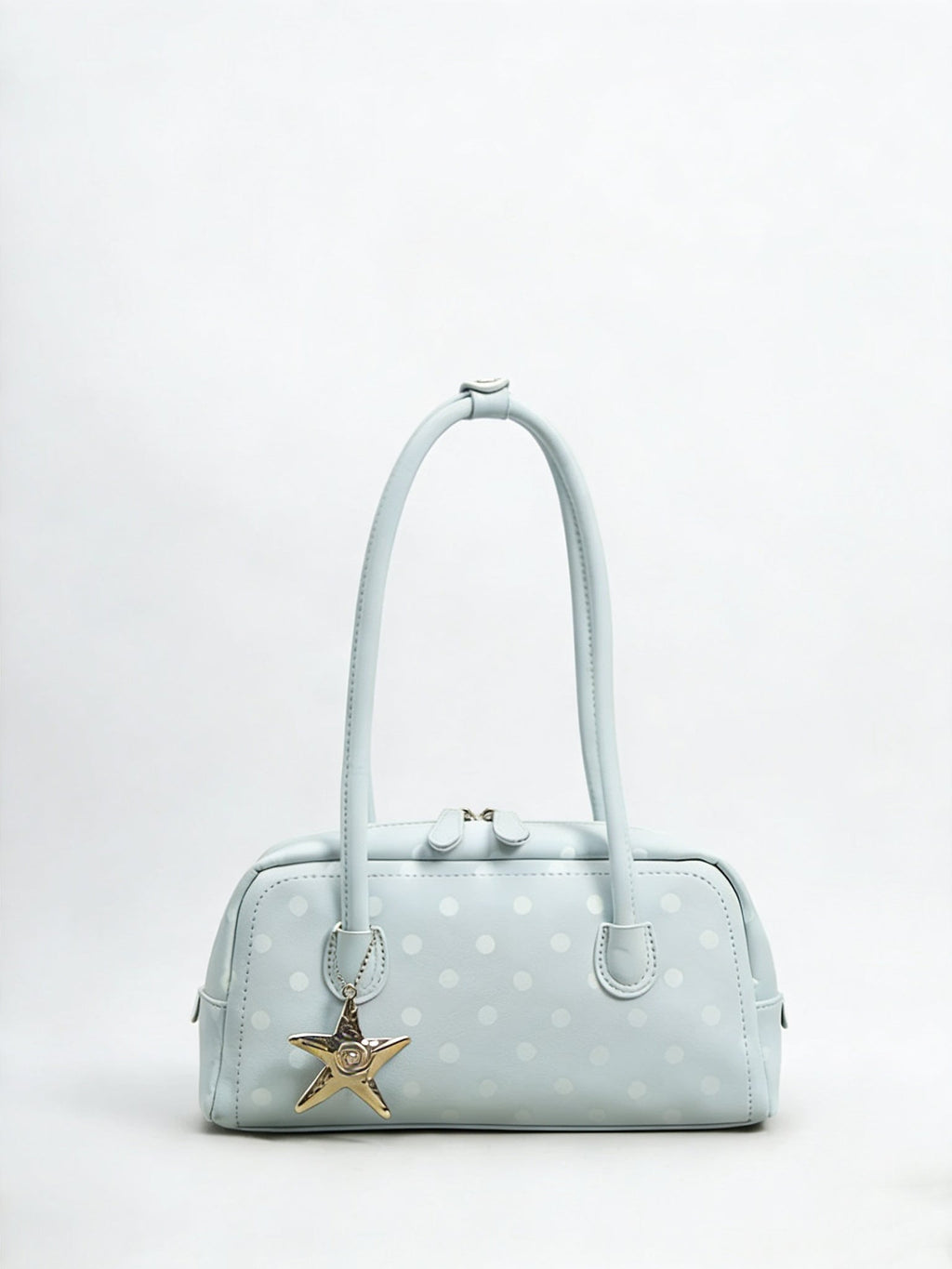Girly Polka Dots Bag Handbags Shoulder Bag Top Handle Satchel Tote Bag with Starfish Charm